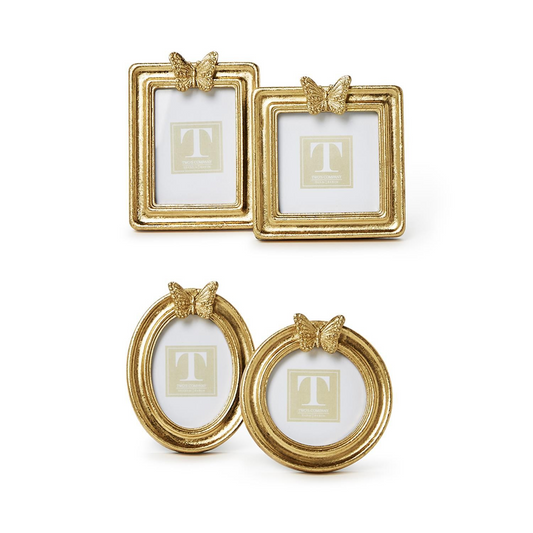 Golden Butterfly Gold Leaf Finish Square Photo Frame