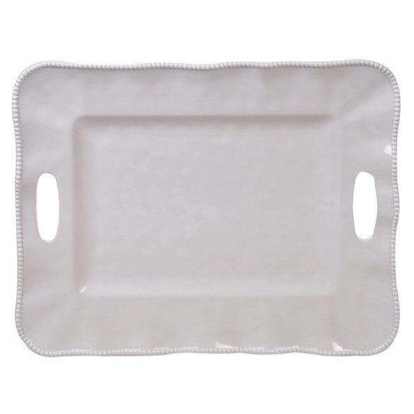 Perlette Cream Melamine Rectangle Tray