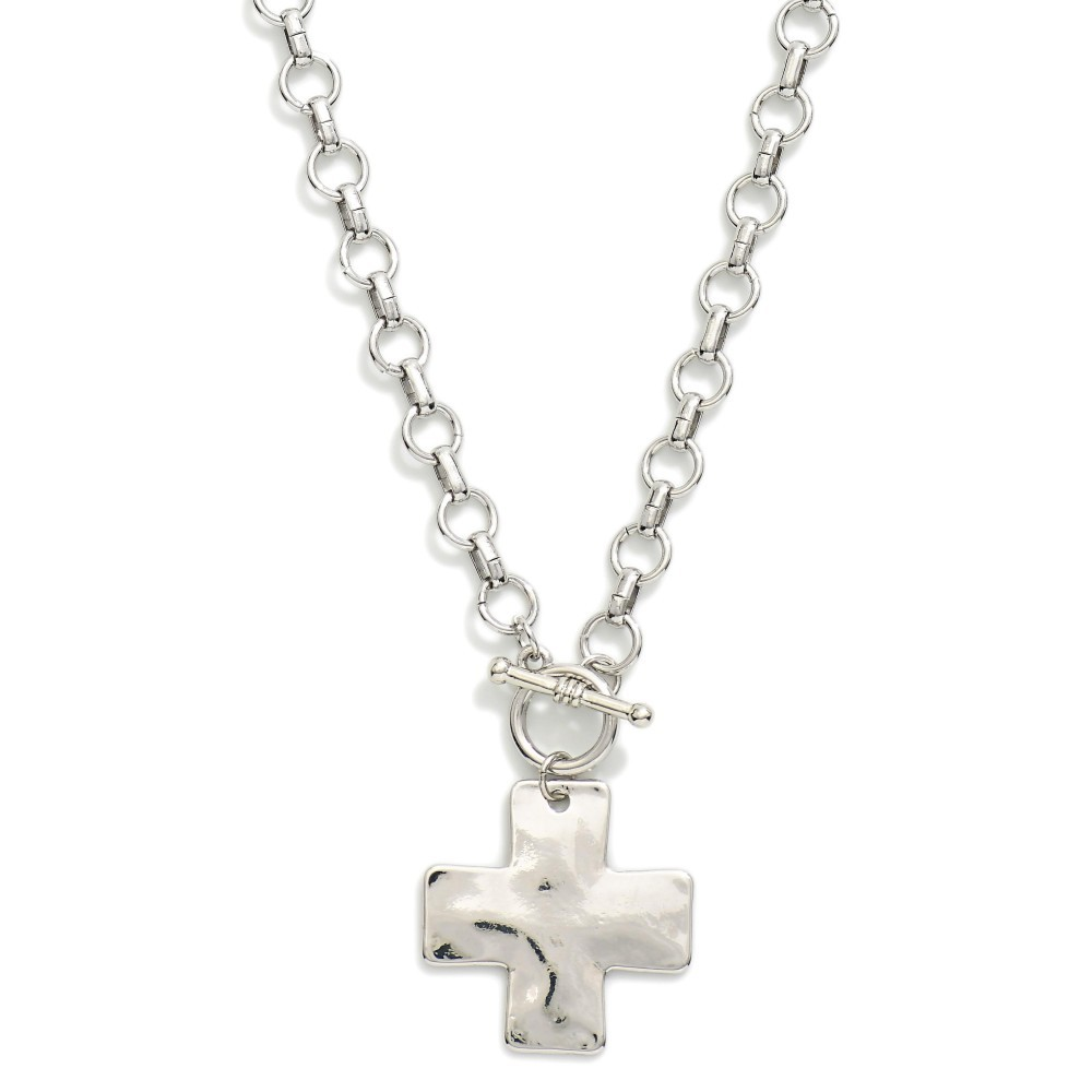Silver Cross Chain Necklace
