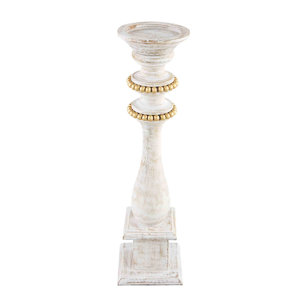 Medium Gold Beaded Candlestick