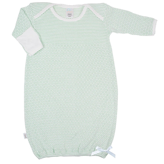 Stripe Overlap Shoulder Gown  Mint  3 months