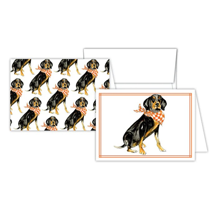 Coonhound Stationery Hand Painted Note Combo