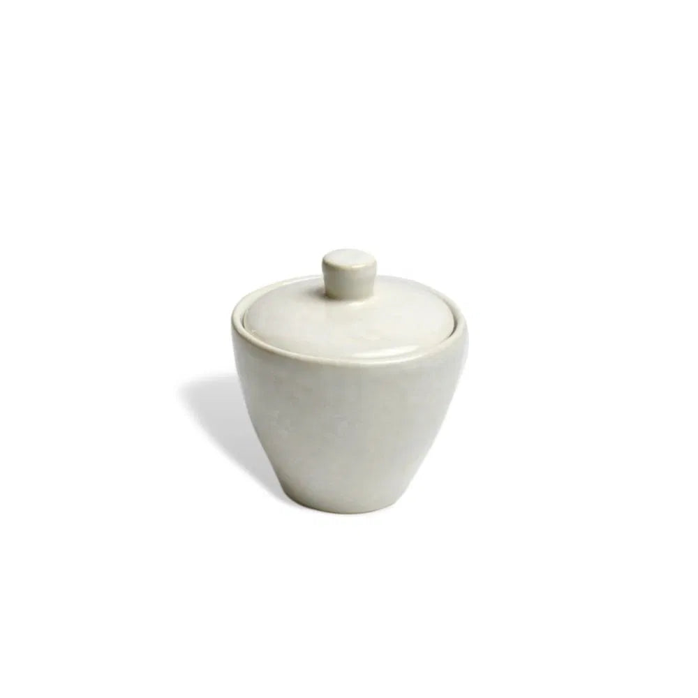 Carmel Ceramica Cozina White Sugar Bowl w/ Lid