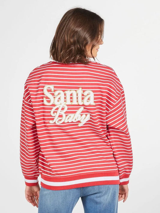 Simply Southern Santa Crew Varsity Sweatshirt