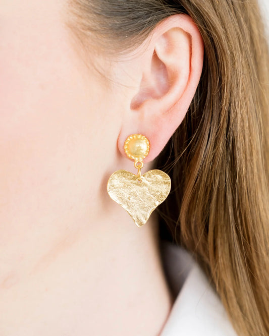 Susan Shaw Heart Drop Earrings 1372H