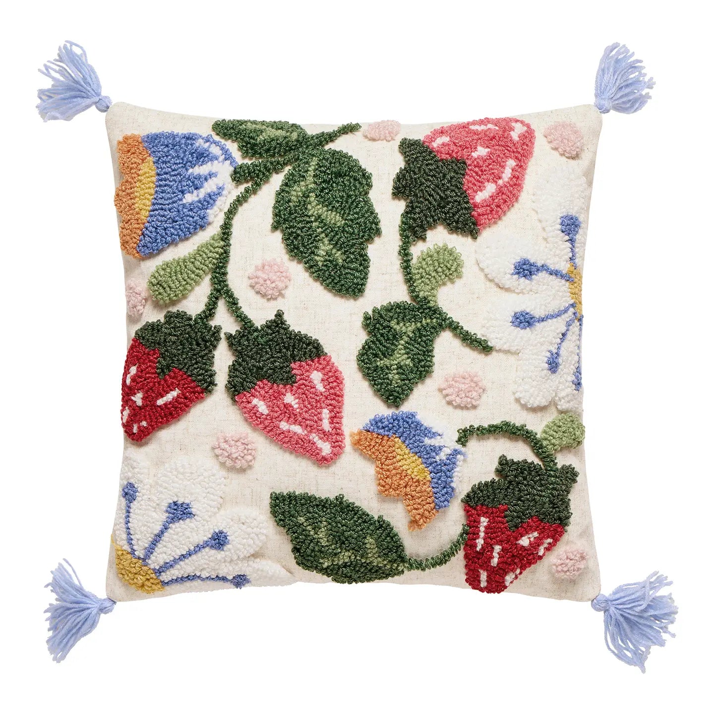 Strawberry Floral Pillow