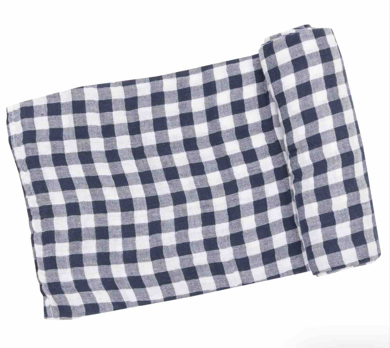 Angel Dear - Swaddle Blanket - Navy Gingham