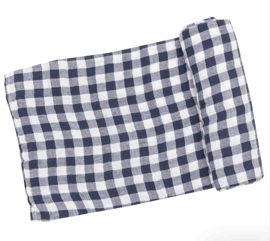 Angel Dear - Swaddle Blanket - Navy Gingham