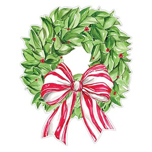 Hand Painted Christmas Wreath Placemat