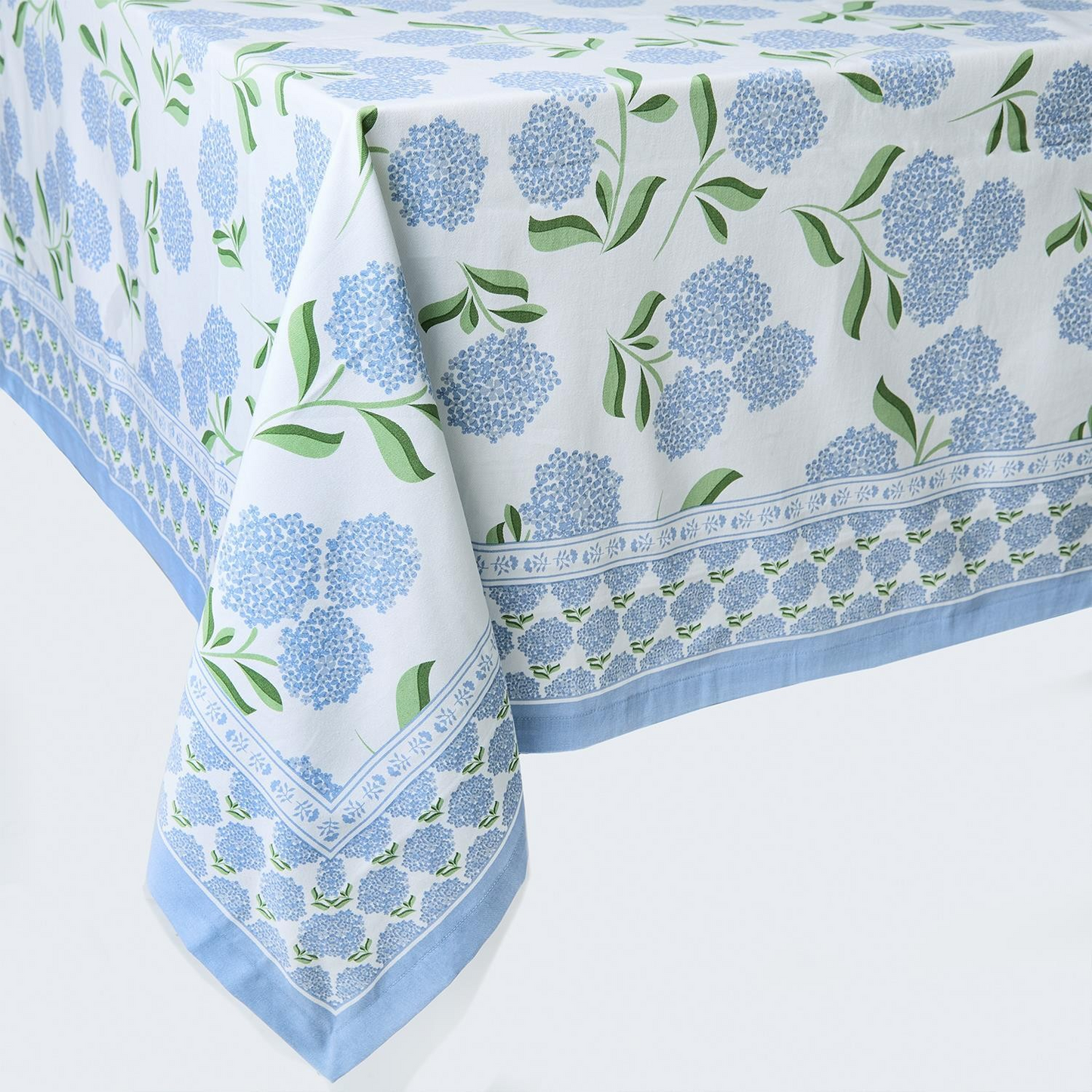Hydrangea Block Print Design Tablecloth 60x90