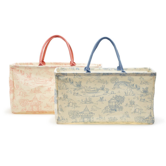 Animal Toile Hamper / Storage Tote-Pink