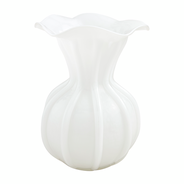 White Fluted Vase