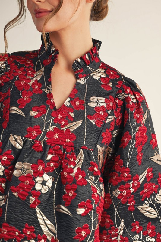 Floral Jacquard Dress