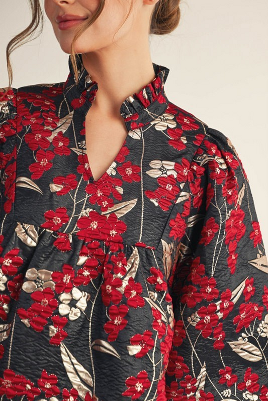 Floral Jacquard Dress