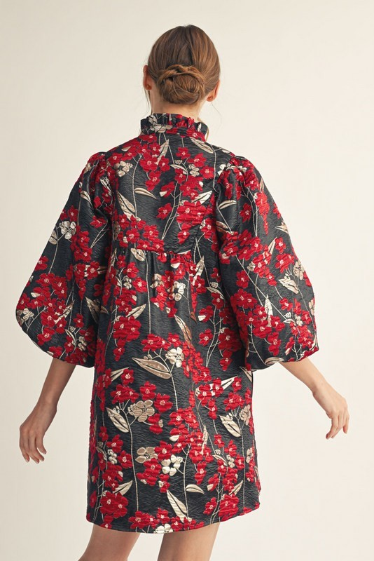 Floral Jacquard Dress