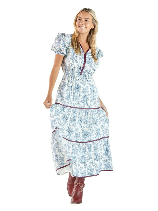 Simply Southern Red, White, and Blue Floral Dress