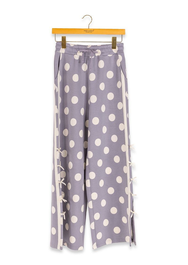 Simply Southern Grey Polka Dot Drawstring Pants