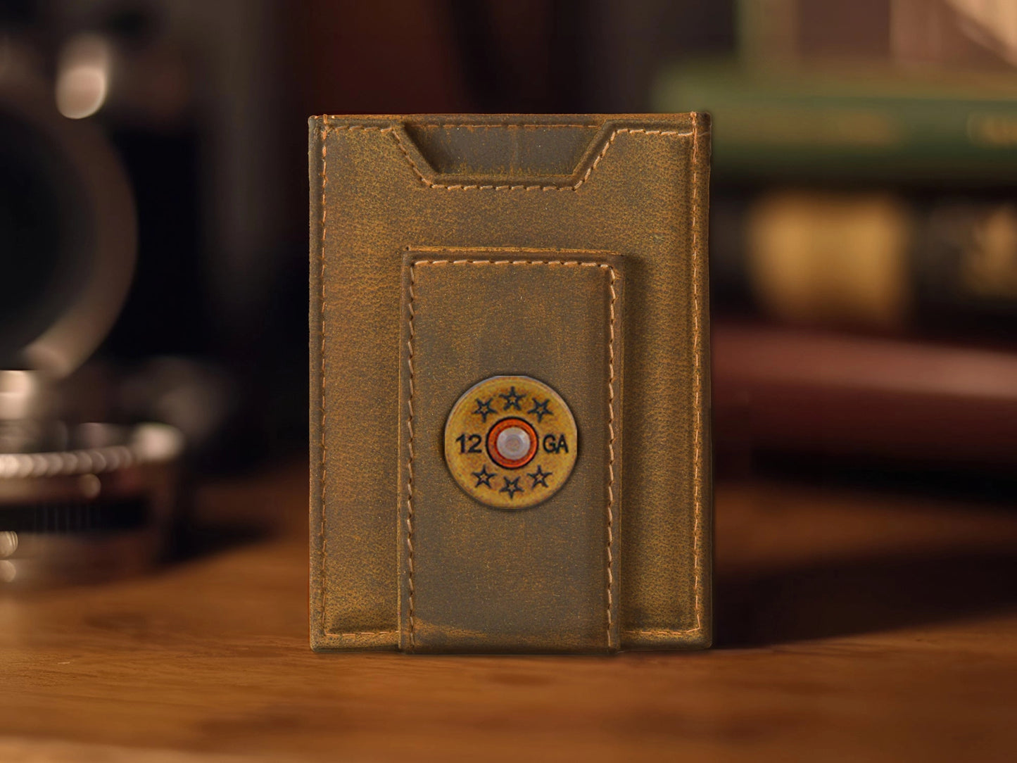 Shotshell Vintage Leather Magnetic Front Pocket Wallet