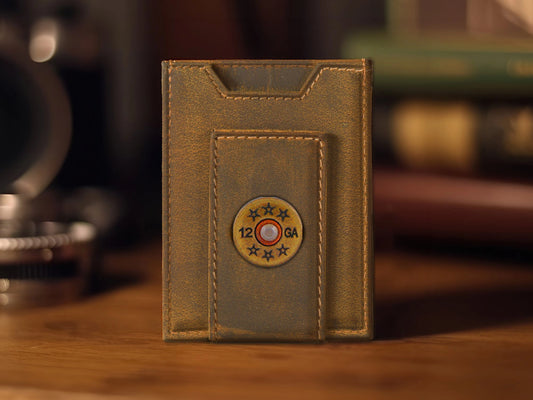 Shotshell Vintage Leather Magnetic Front Pocket Wallet