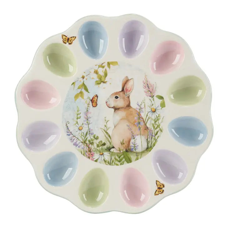 Easter Meadow Round Deviled Egg Plate