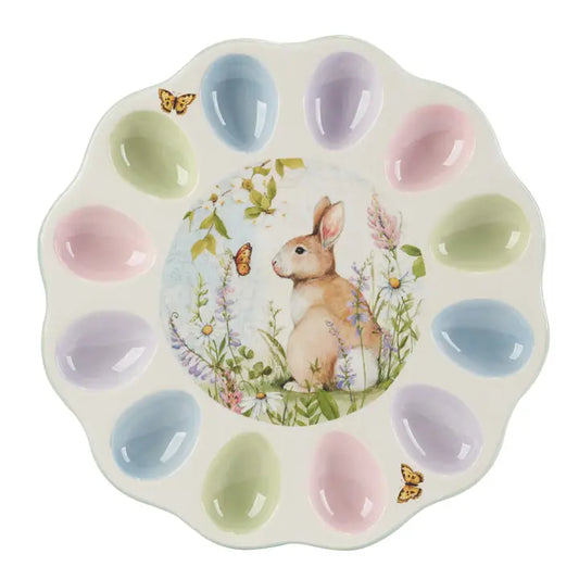 Easter Meadow Round Deviled Egg Plate