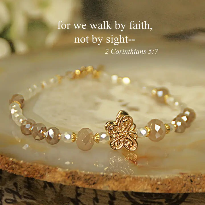 Walk by Faith Butterfly Bracelet