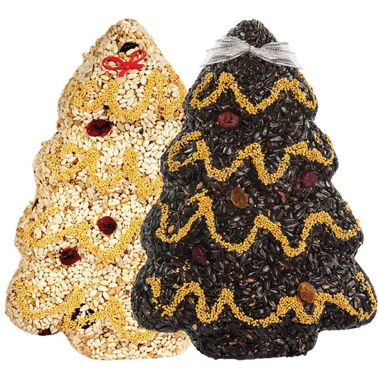Christmas Tree Safflower Bird Treat - White Tree