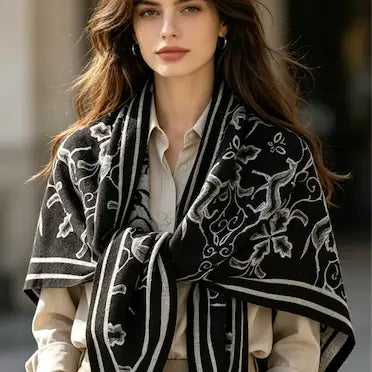 Velvet Vine Reversible Triangle Wrap