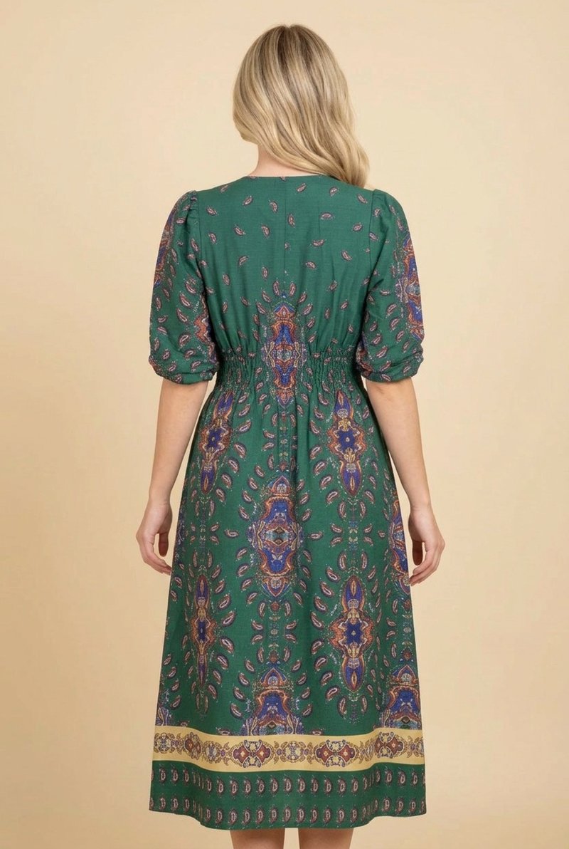 Paisley Print Midi Dress