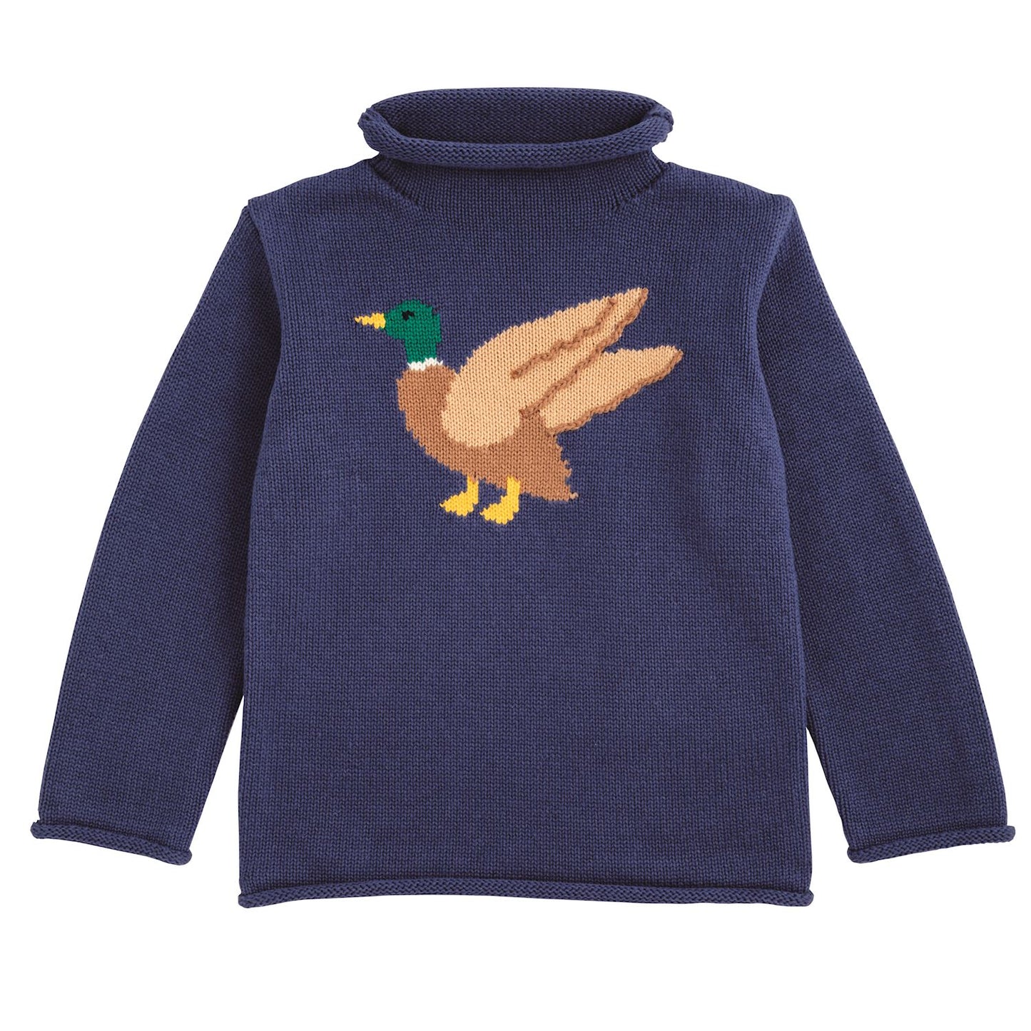 Navy Mallard Rollneck Sweater