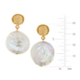 Susan Shaw Gold Cab w/ Freshwater Coin Pearl Earrings 1034G