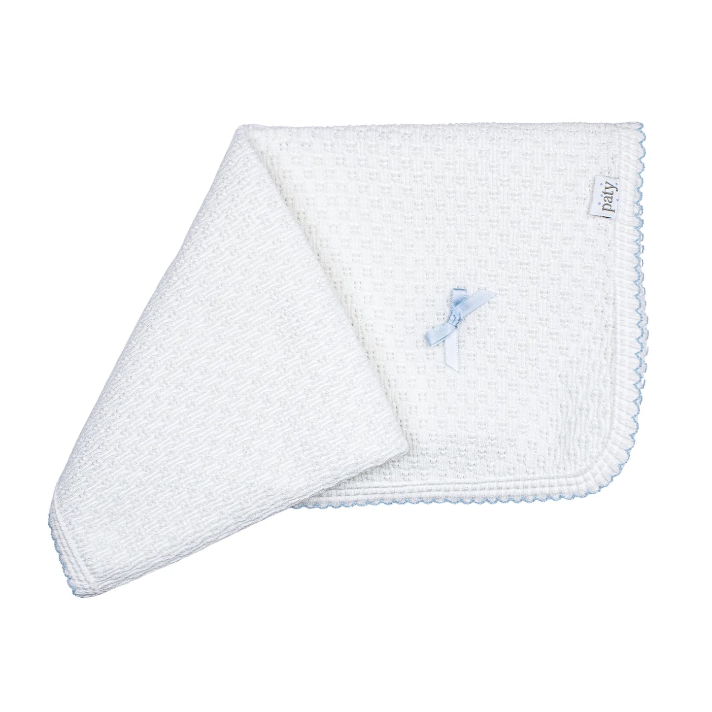 Paty Knit Receiving/Swaddle Blanket, Pima Trim