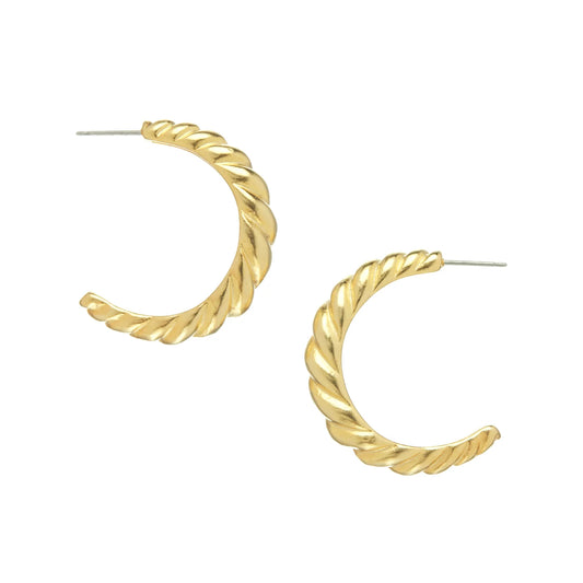 Susan Shaw Large Gold Shrimp Hoop Earrings 1116LG