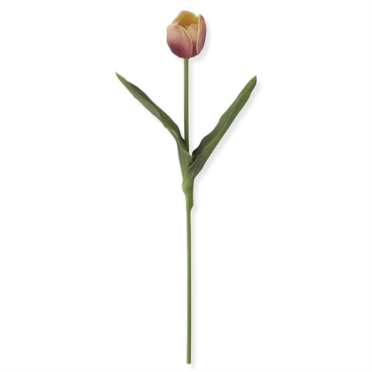 18.5 inch Orange and Yellow Real Touch Tulip Stem