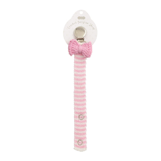 Dark Pink Bow Paci Clip