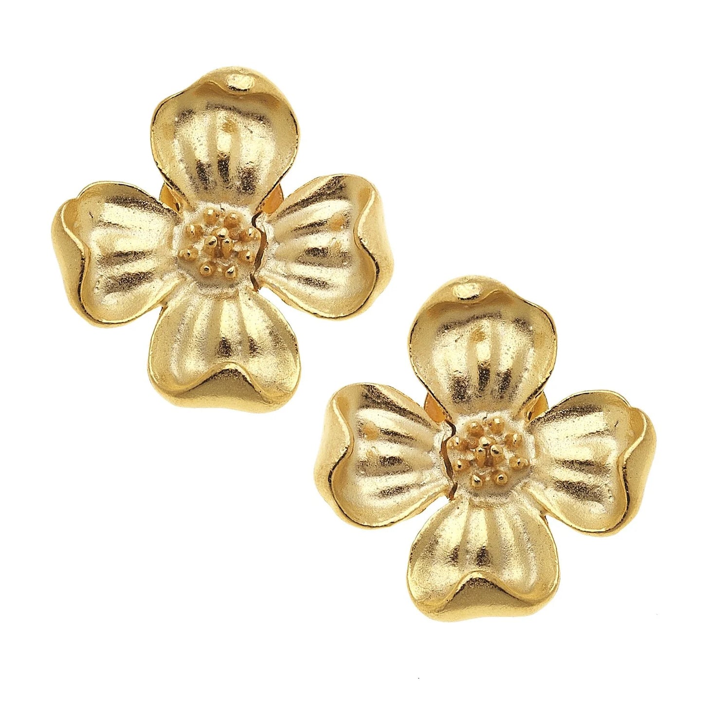 Susan Shaw Dogwood Flower Stud Earrings 1175G
