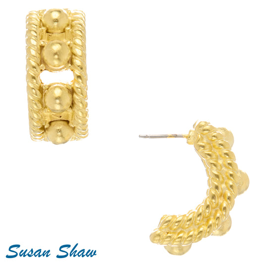 Susan Shaw Gold Capri Hoop Earrings 1183G