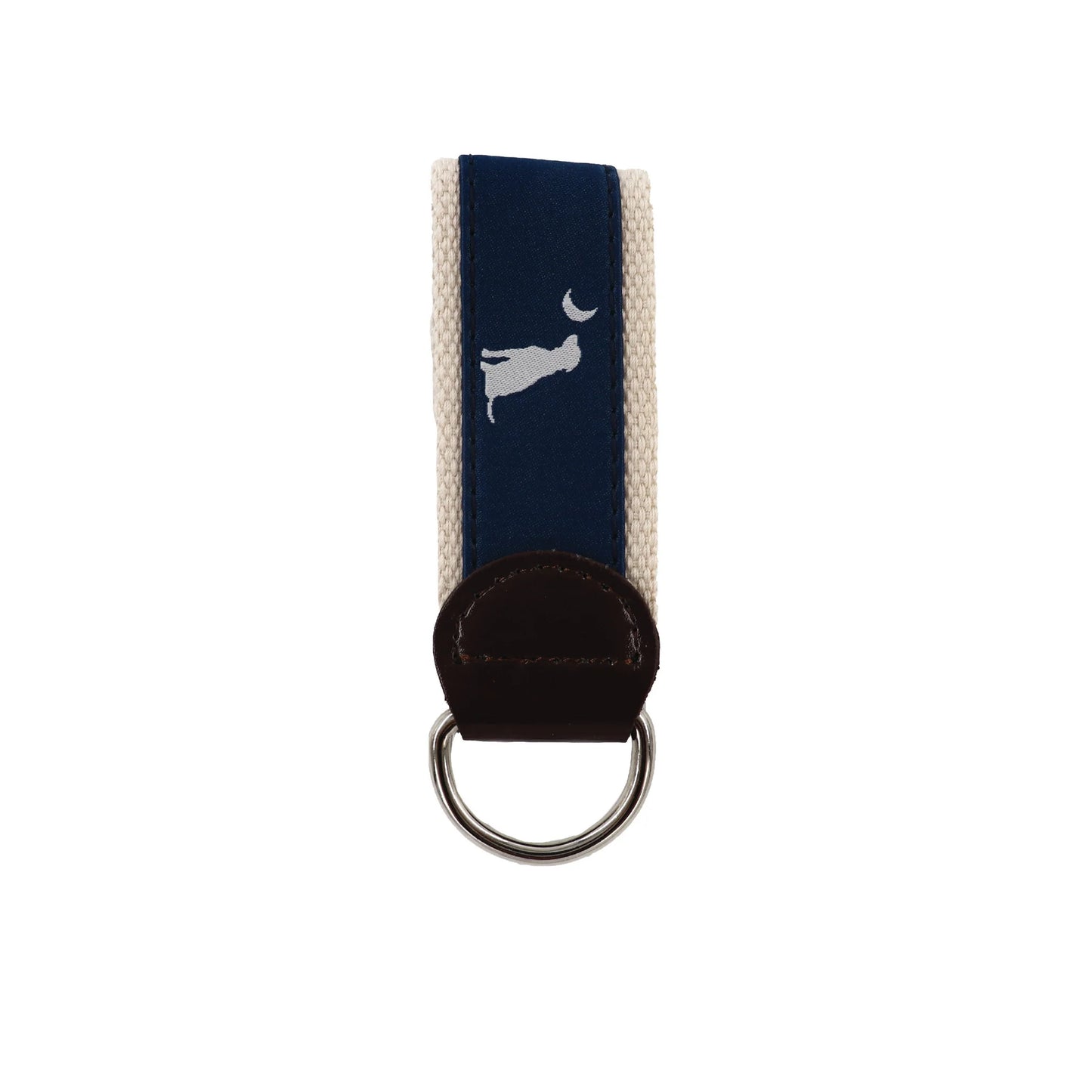 Blue Dog & Moon Keychain