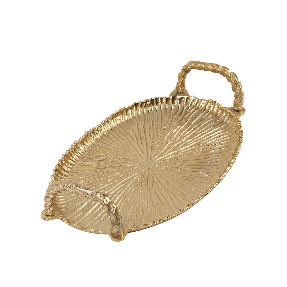 Large Gold Tray with Handles