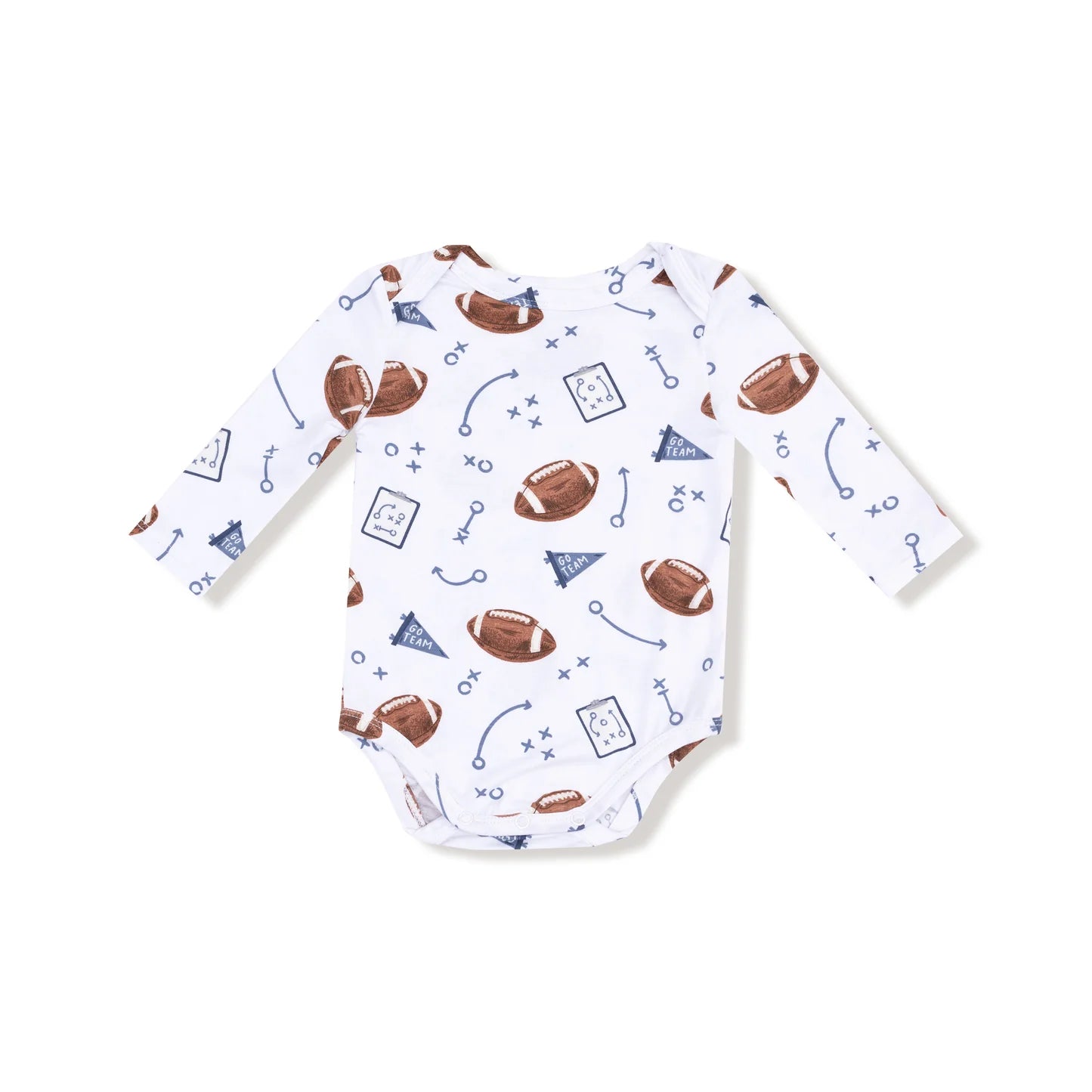 Touchdown Time - Navy Lap Shoulder Bodysuit