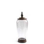 Glass Jar with Wooden Base and Lid