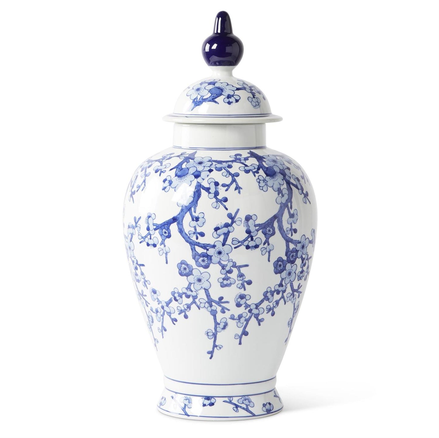 Ceramic Blue & White Chinoiserie Lidded Jar