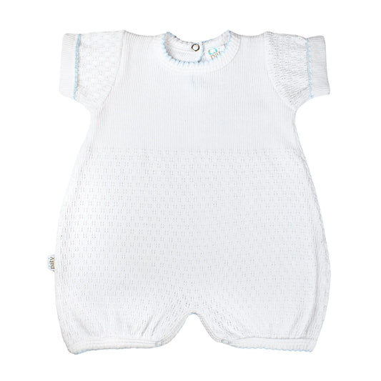 Paty Knit Bubble 3 months/Blue Trim