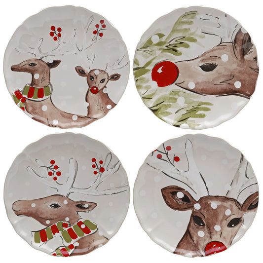 Casafina Deer Friends White Dinner Plate
