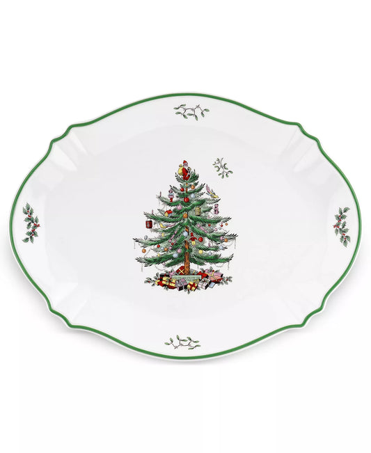Christmas Tree Oval Platter