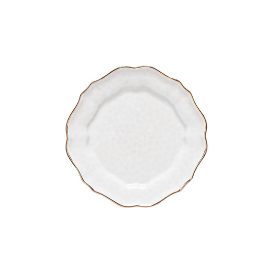 Casafina Impressions Salad Plate White with Gold Edge  Im-1502WGD