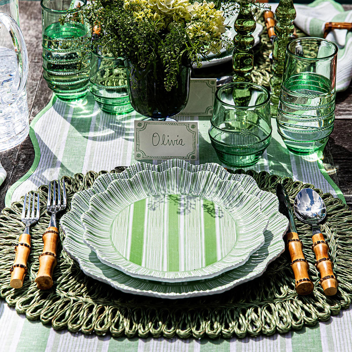 Cabana Stripe Melamine Dinner Plate