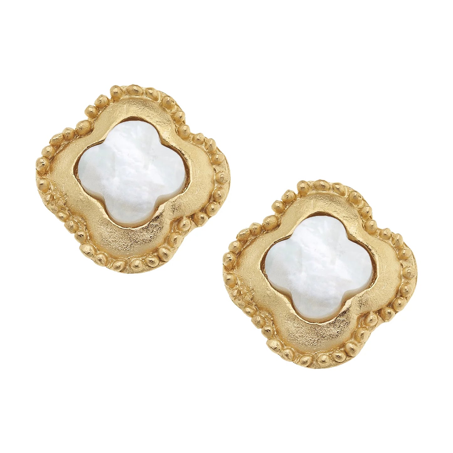 Susan Shaw Camellia Clover Studs 1790W
