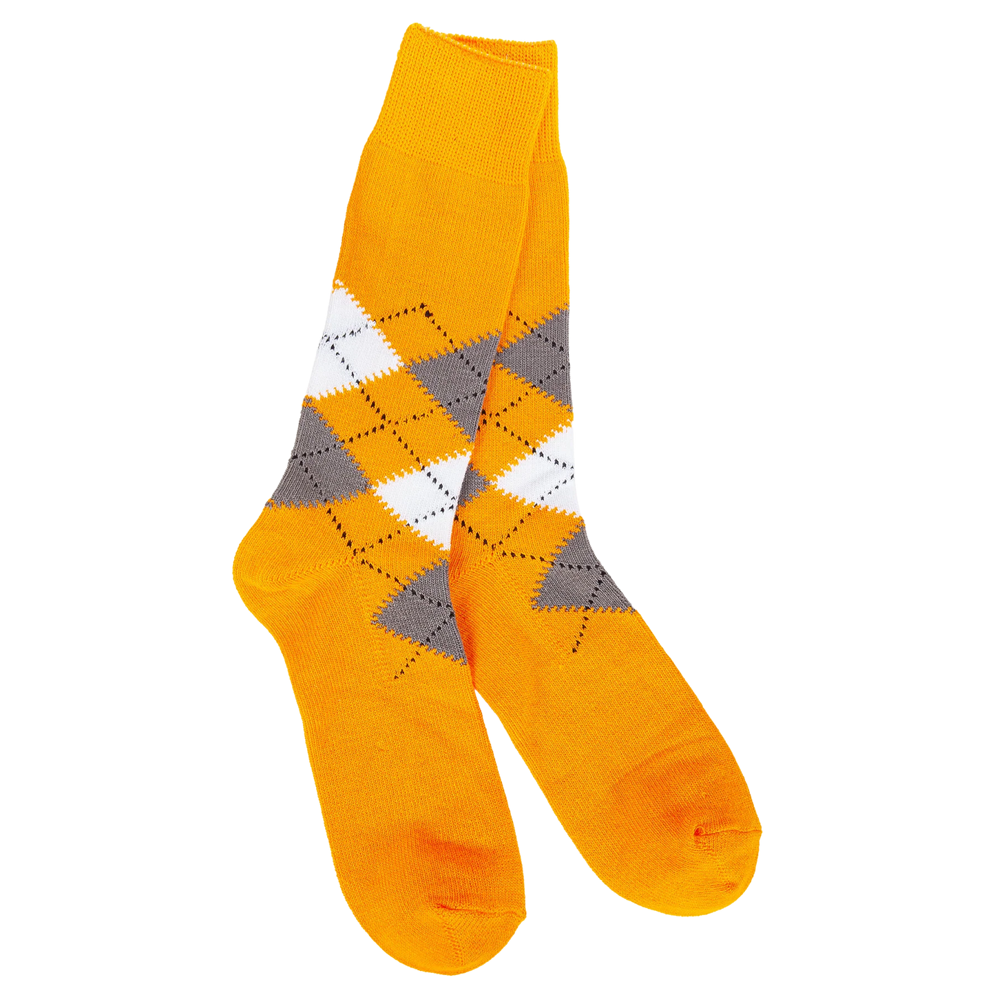 World's Softest Socks Orange Metro Argyle Crew Socks