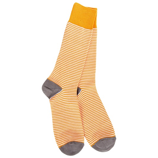 World's Softest Socks Orange Stripe Metro Crew Socks